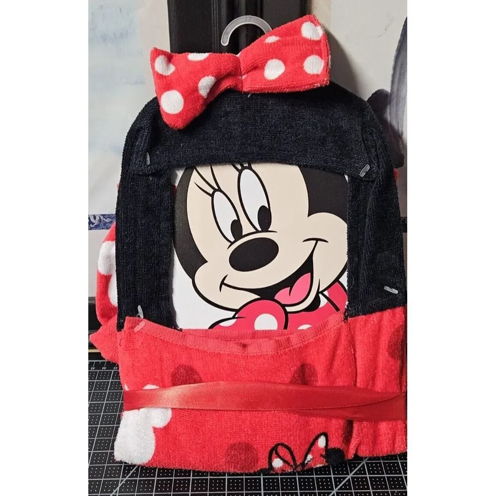 Disney Minnie‎ Mouse girls ear + bow hooded Towel 22x51